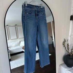 Express Women's Straight Leg Blue Jeans